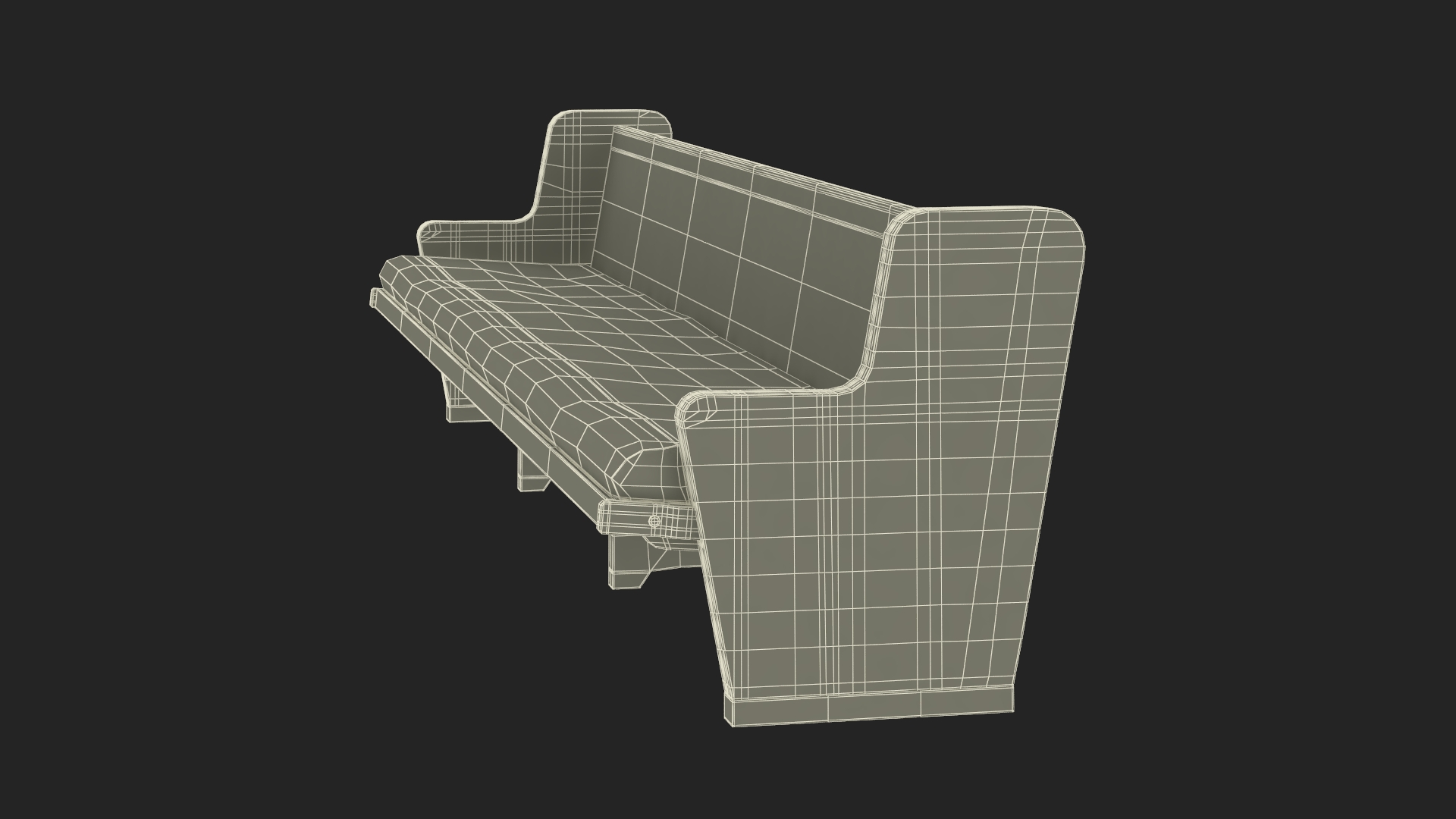 Upholstered Church Pew Bench Red 3D