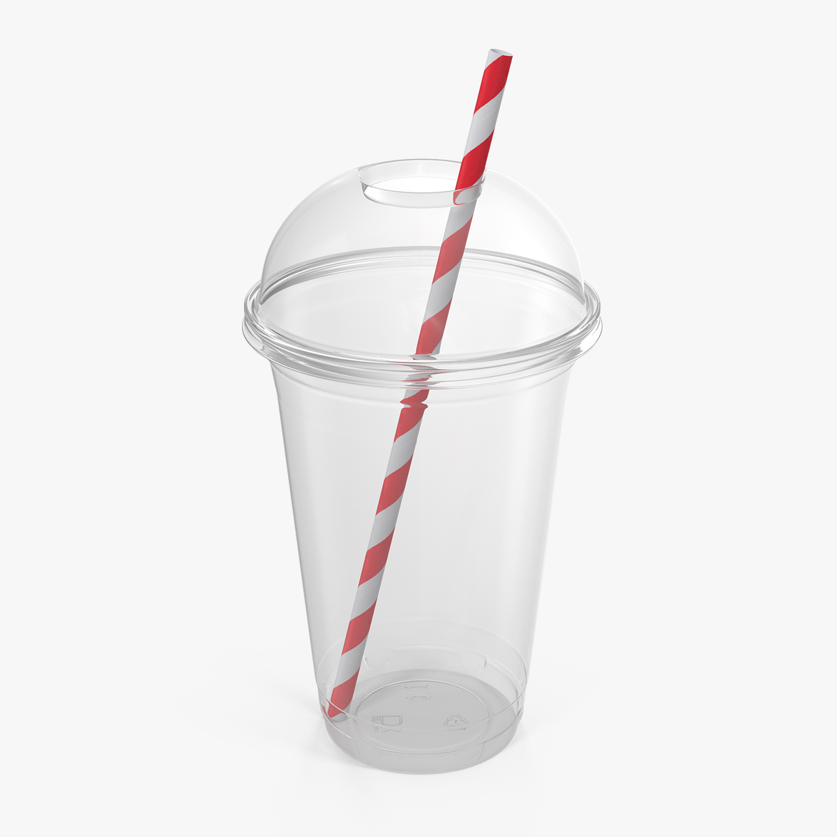 Empty Plastic Cup with Straw