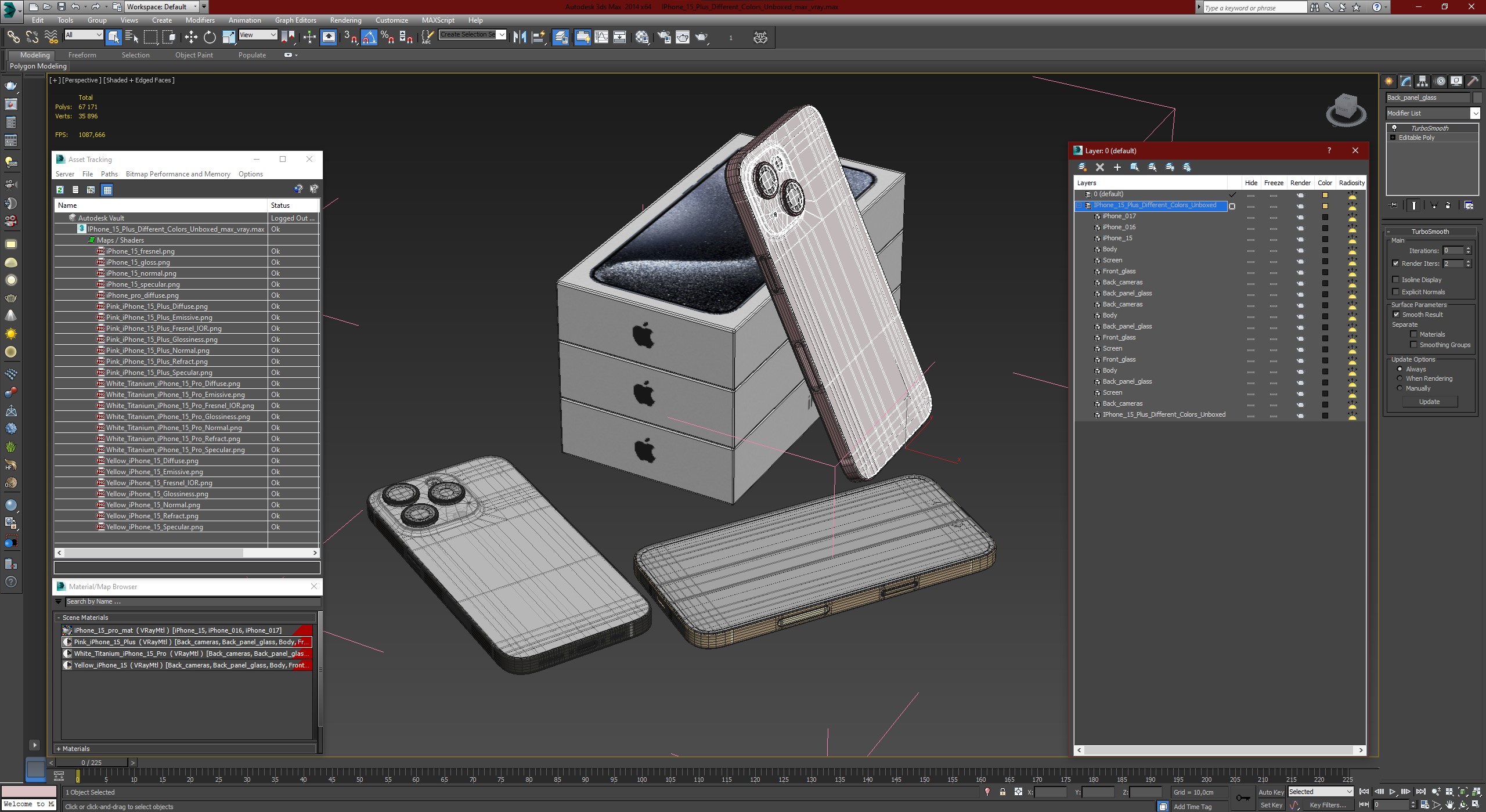IPhone 15 Plus Different Colors Unboxed 3D model