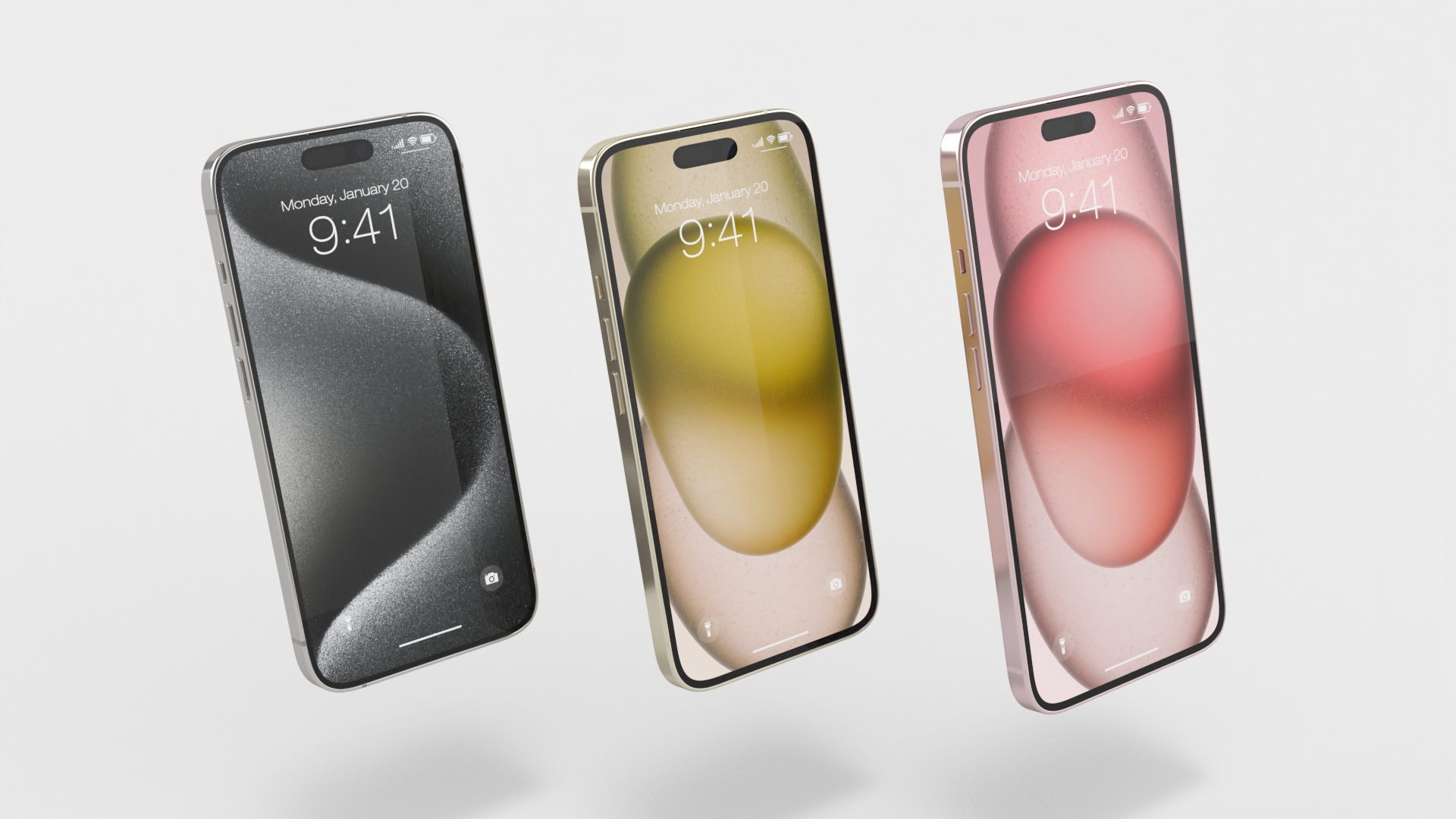 IPhone 15 Plus Different Colors Unboxed 3D model