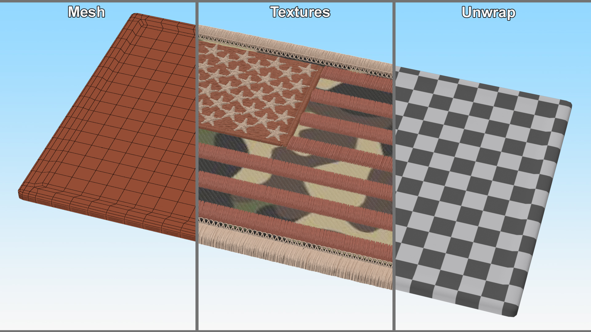 3D USA Desert Flag Patch