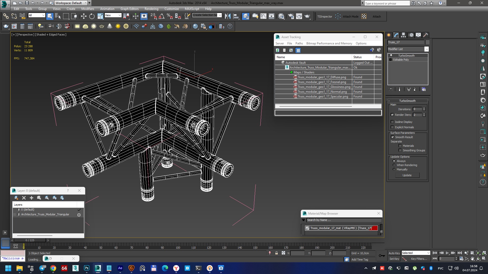 Architecture Truss Modular Triangular 3D