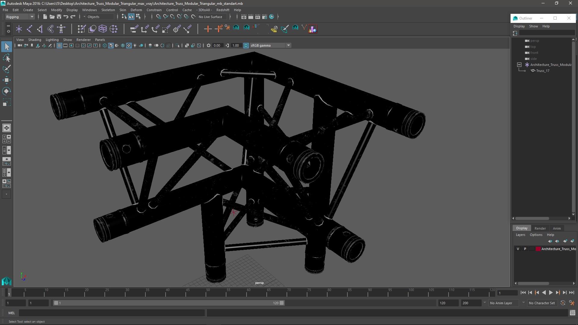 Architecture Truss Modular Triangular 3D
