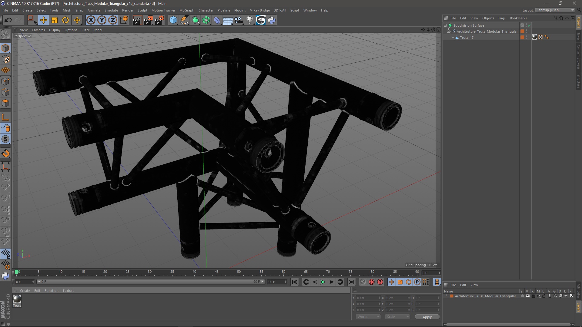 Architecture Truss Modular Triangular 3D