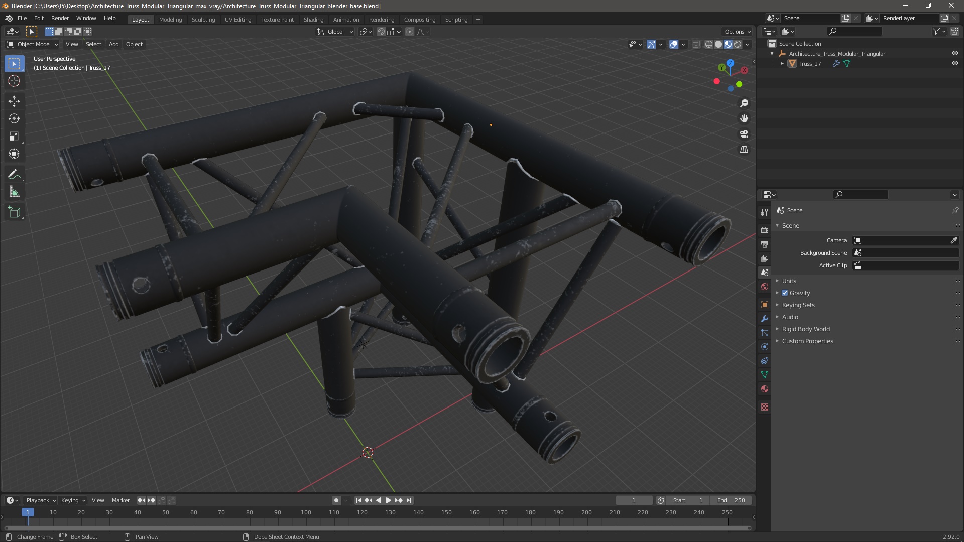 Architecture Truss Modular Triangular 3D