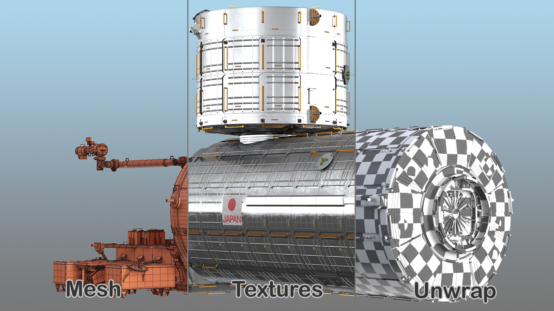 3D model ISS Japanese Experiment Module Kibo