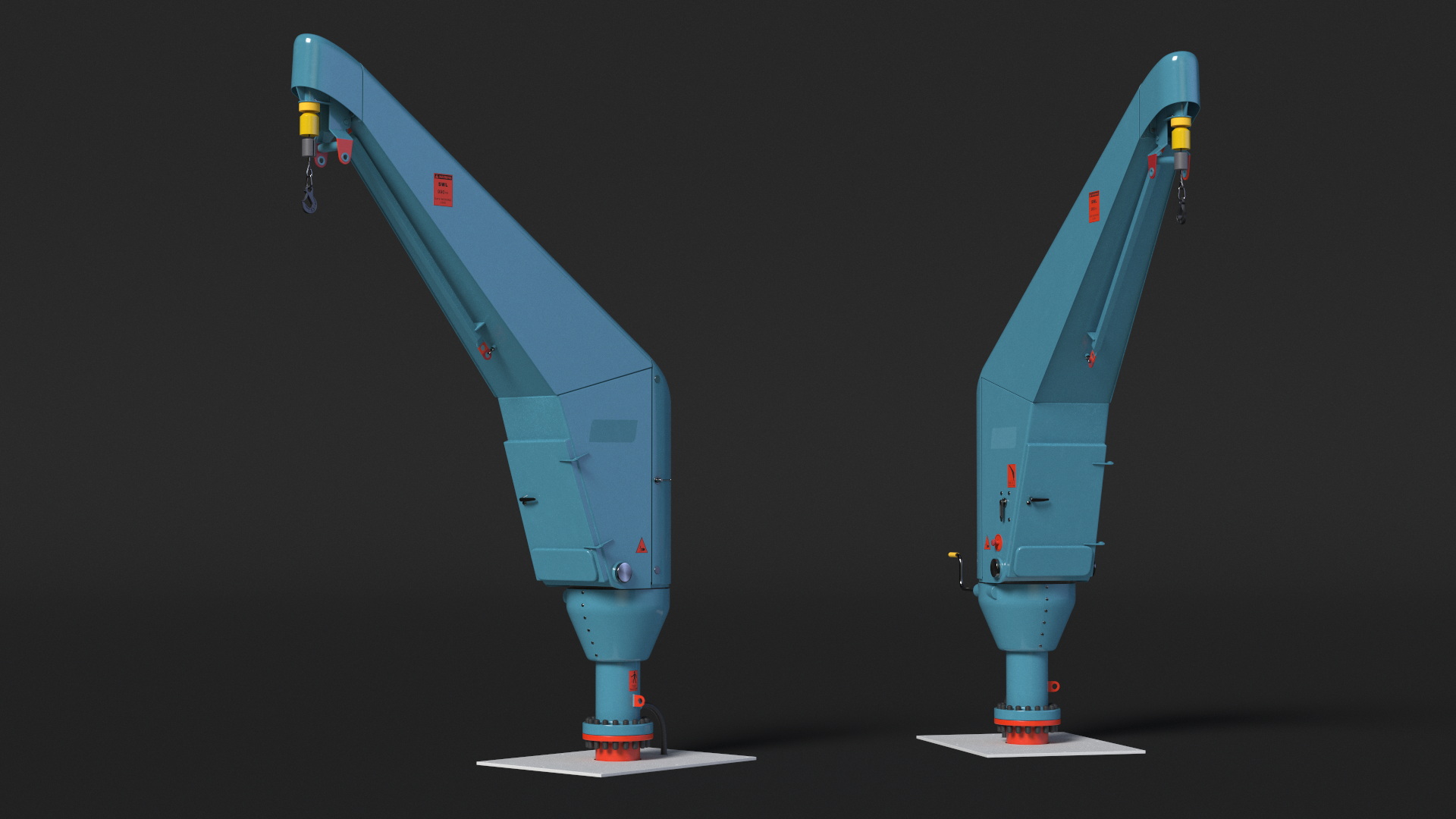 Crane for Offshore Platform Rigged 3D model