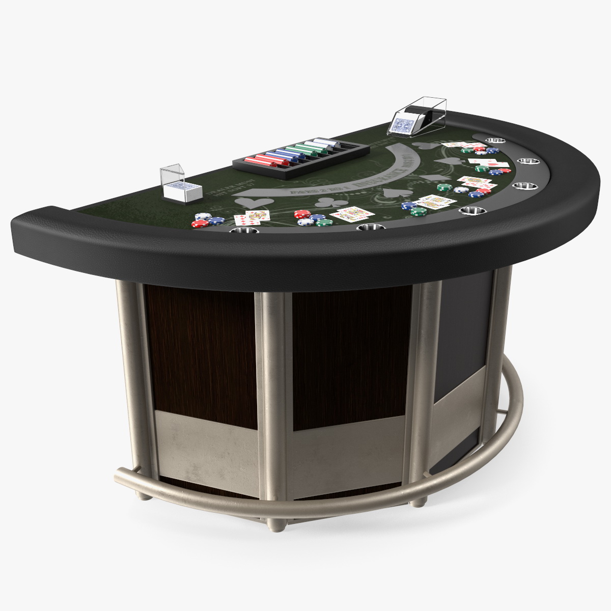 Blackjack Table with Cards and Chips