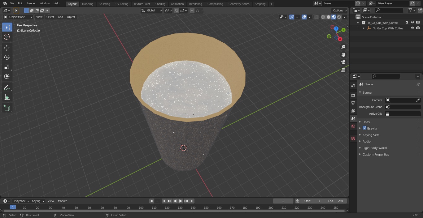 3D To Go Cup With Coffee