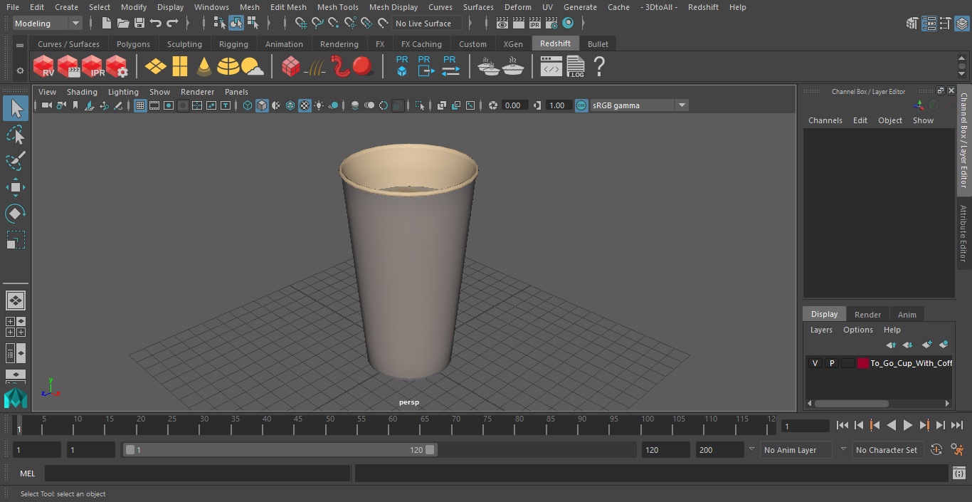 3D To Go Cup With Coffee