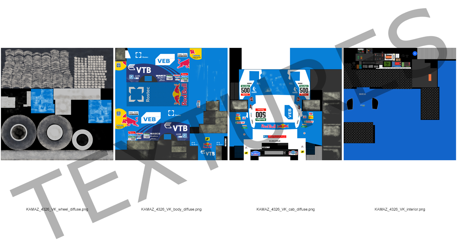 Dakar Racing Truck KAMAZ 4326 VK Rigged 3D model