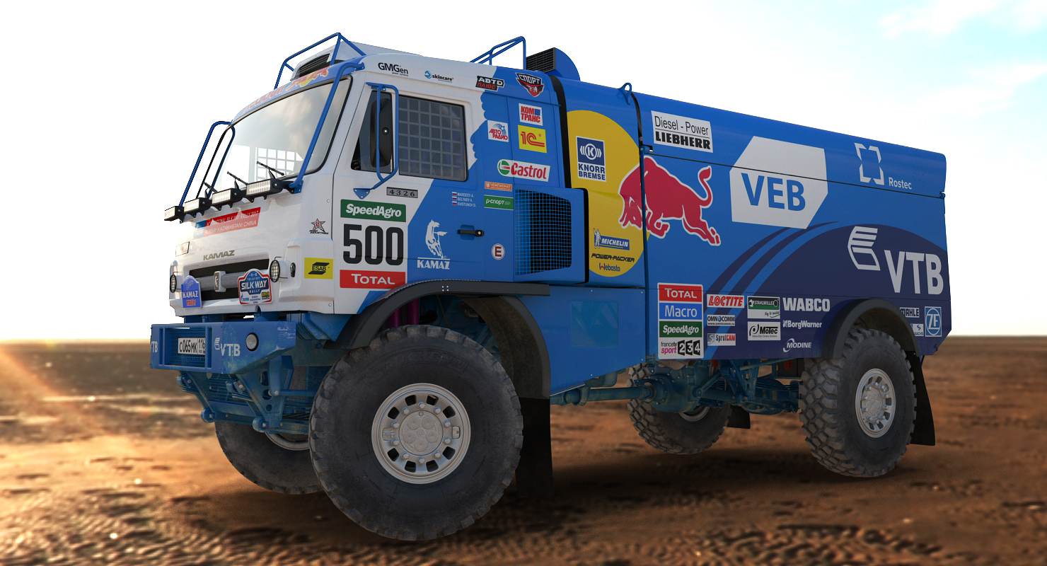 Dakar Racing Truck KAMAZ 4326 VK Rigged 3D model