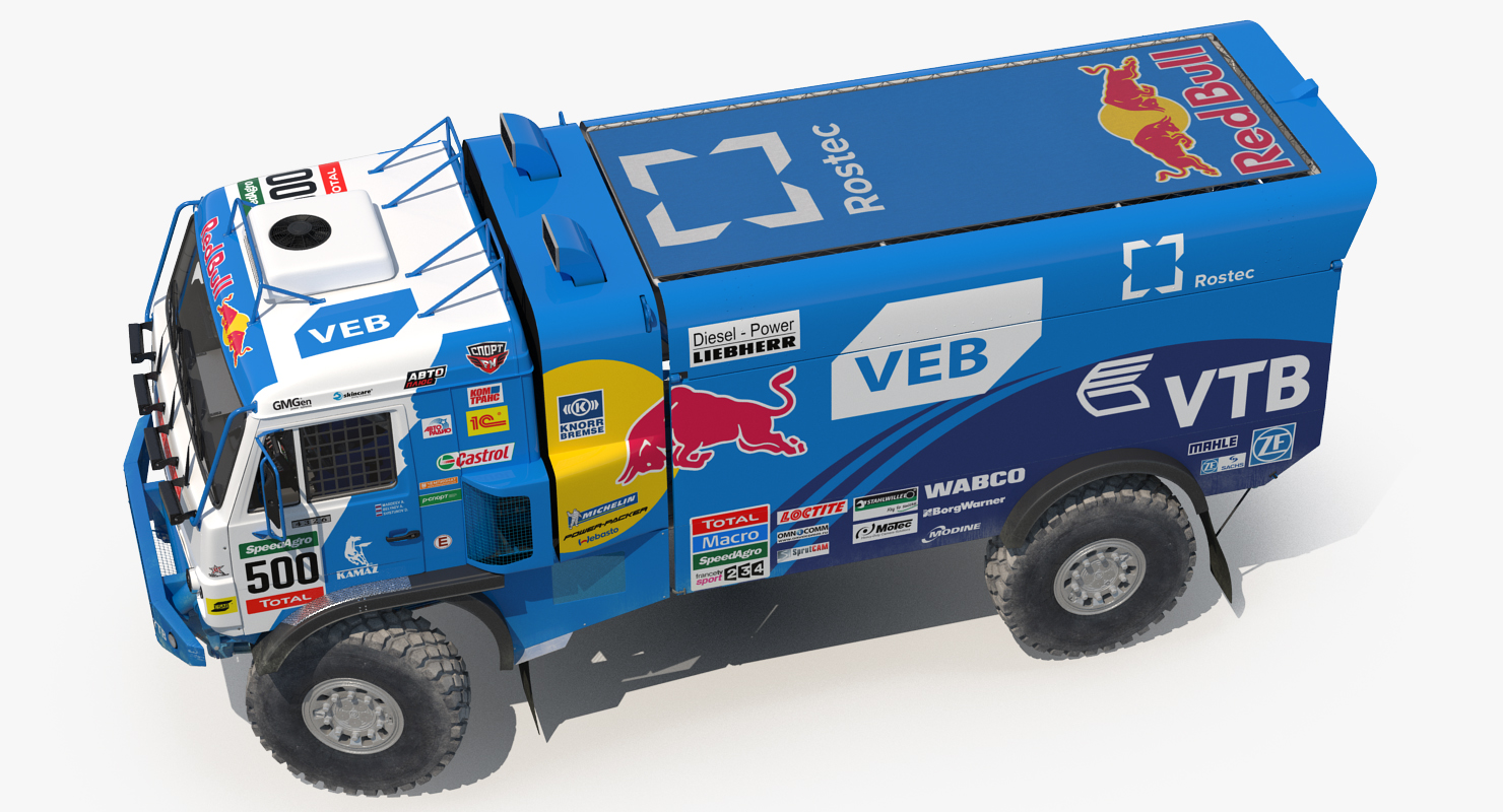 Dakar Racing Truck KAMAZ 4326 VK Rigged 3D model
