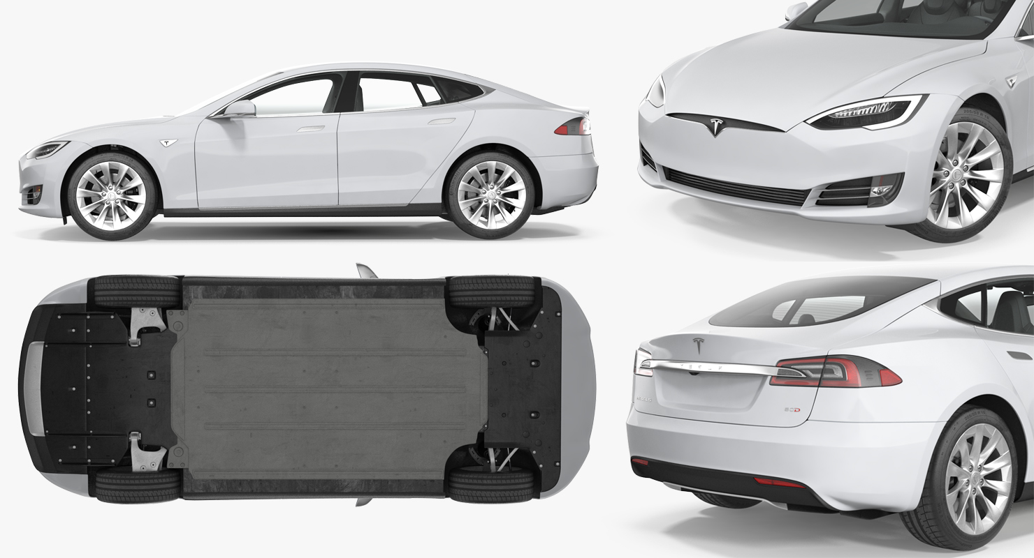Tesla Model S 60D 2017 Rigged 3D model
