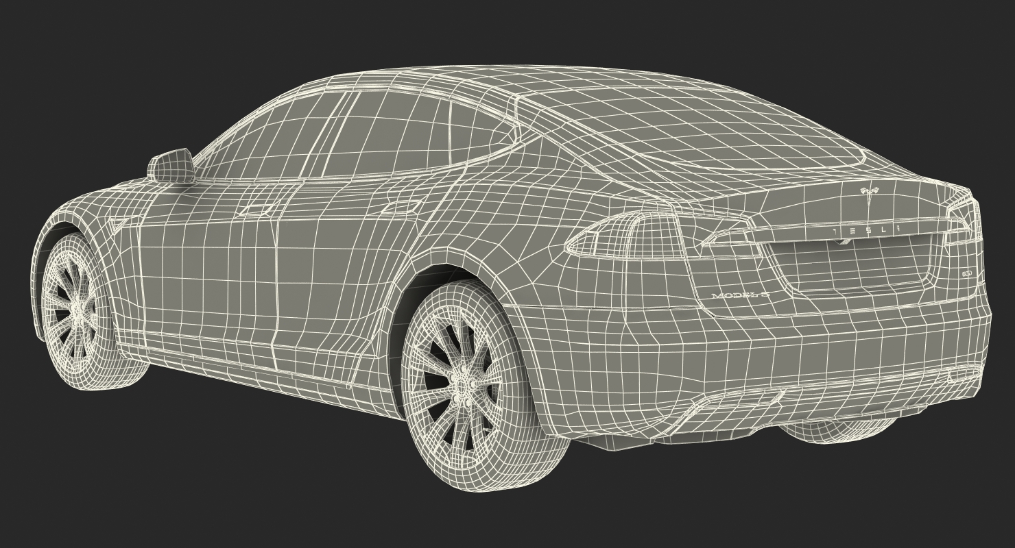 Tesla Model S 60D 2017 Rigged 3D model