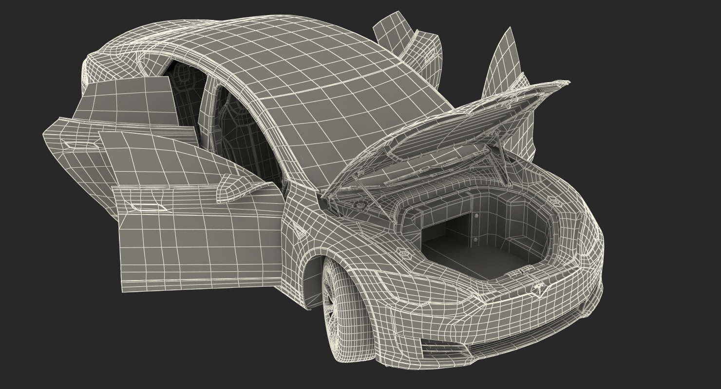 Tesla Model S 60D 2017 Rigged 3D model