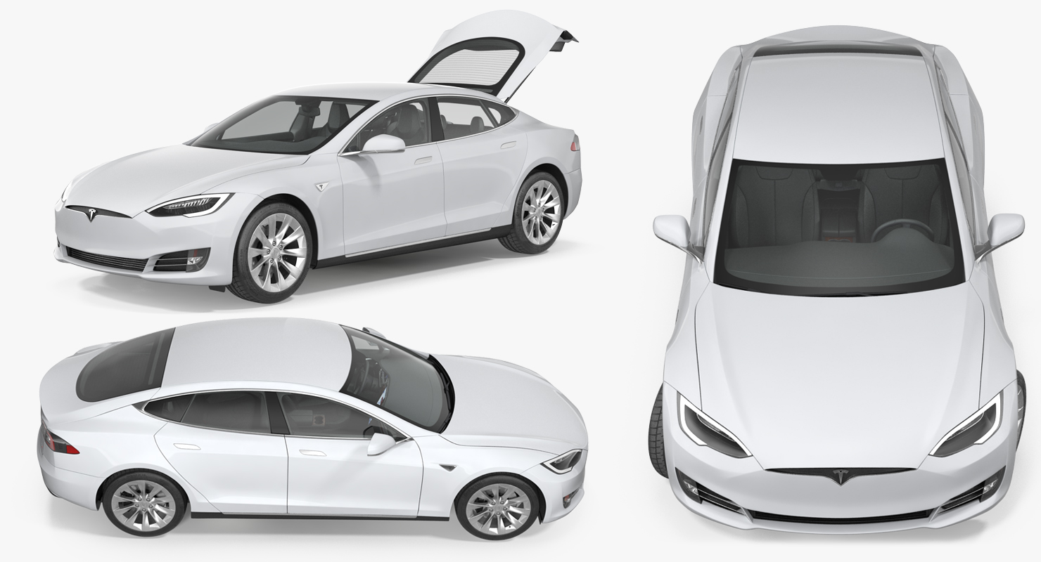 Tesla Model S 60D 2017 Rigged 3D model