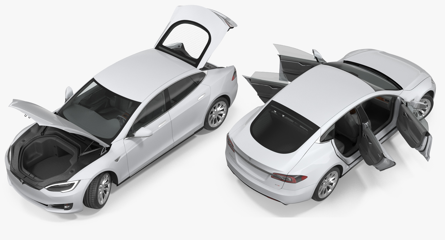 Tesla Model S 60D 2017 Rigged 3D model