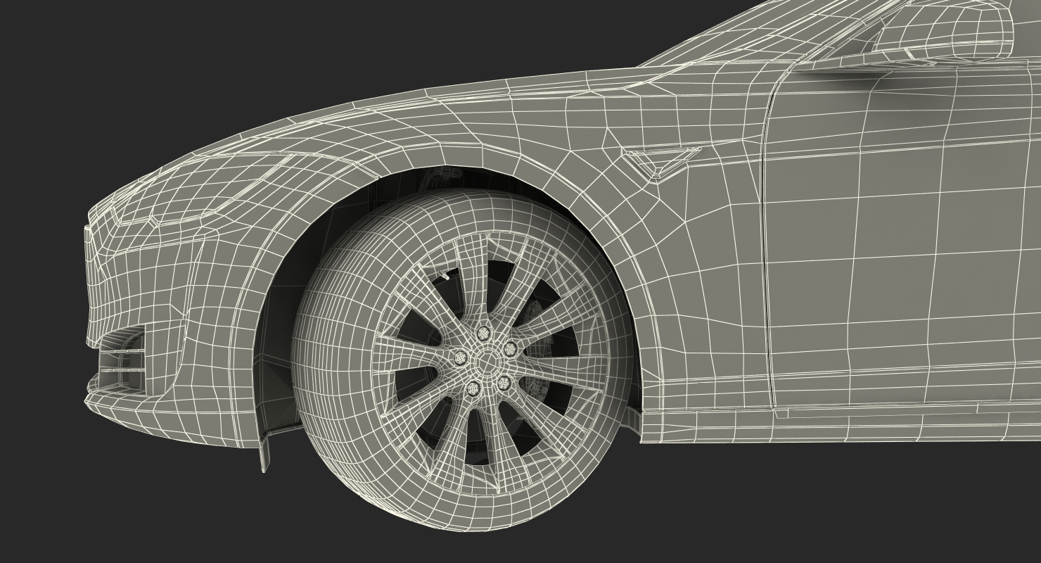 Tesla Model S 60D 2017 Rigged 3D model