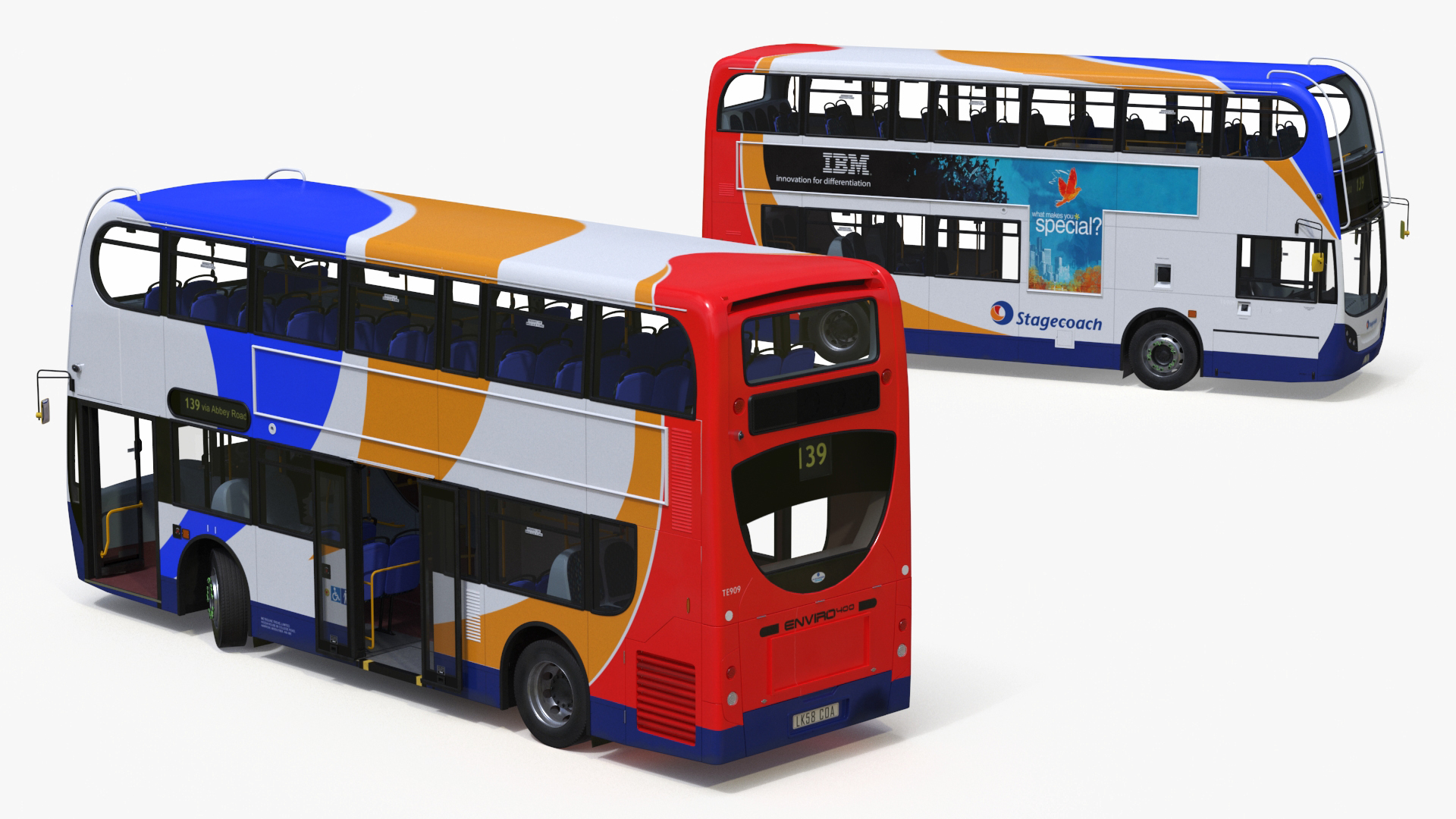 3D model Double Decker City Bus Stagecoach Enviro400 Rigged