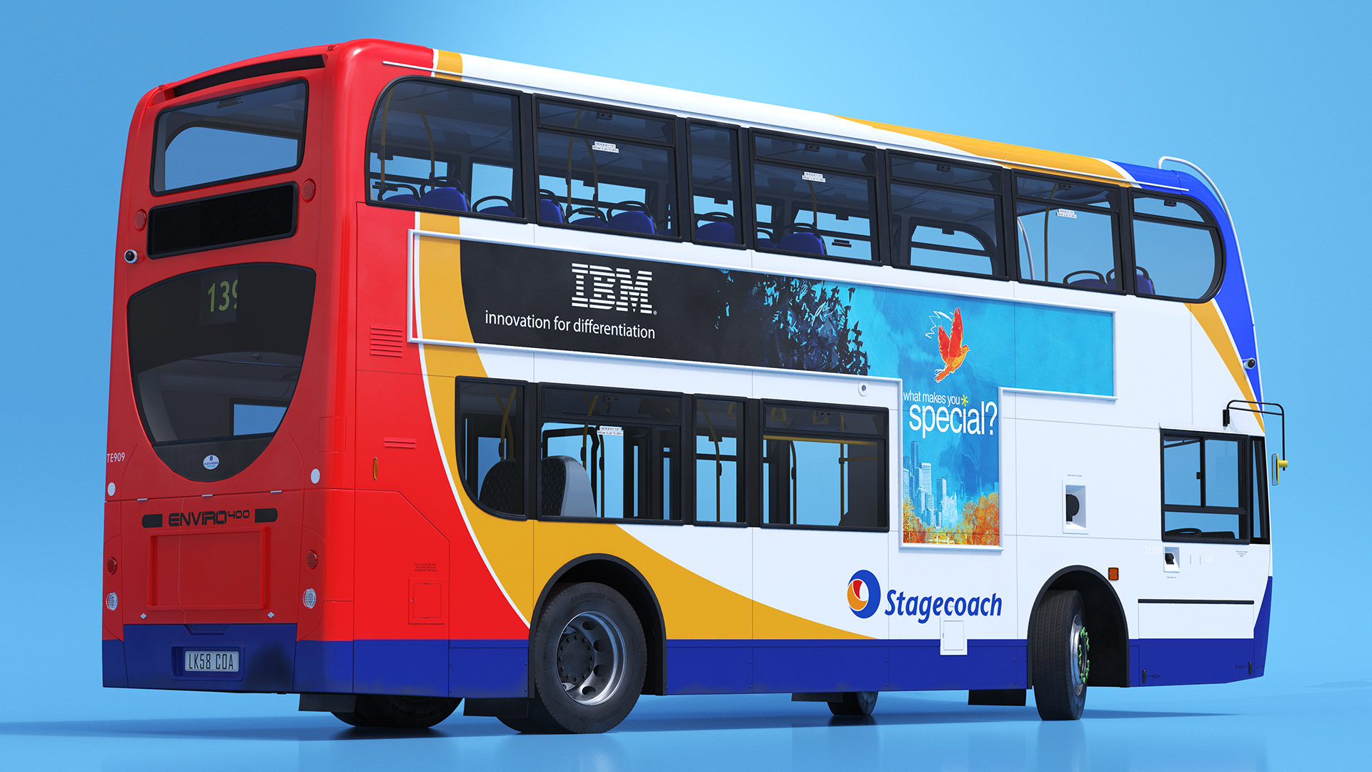 3D model Double Decker City Bus Stagecoach Enviro400 Rigged
