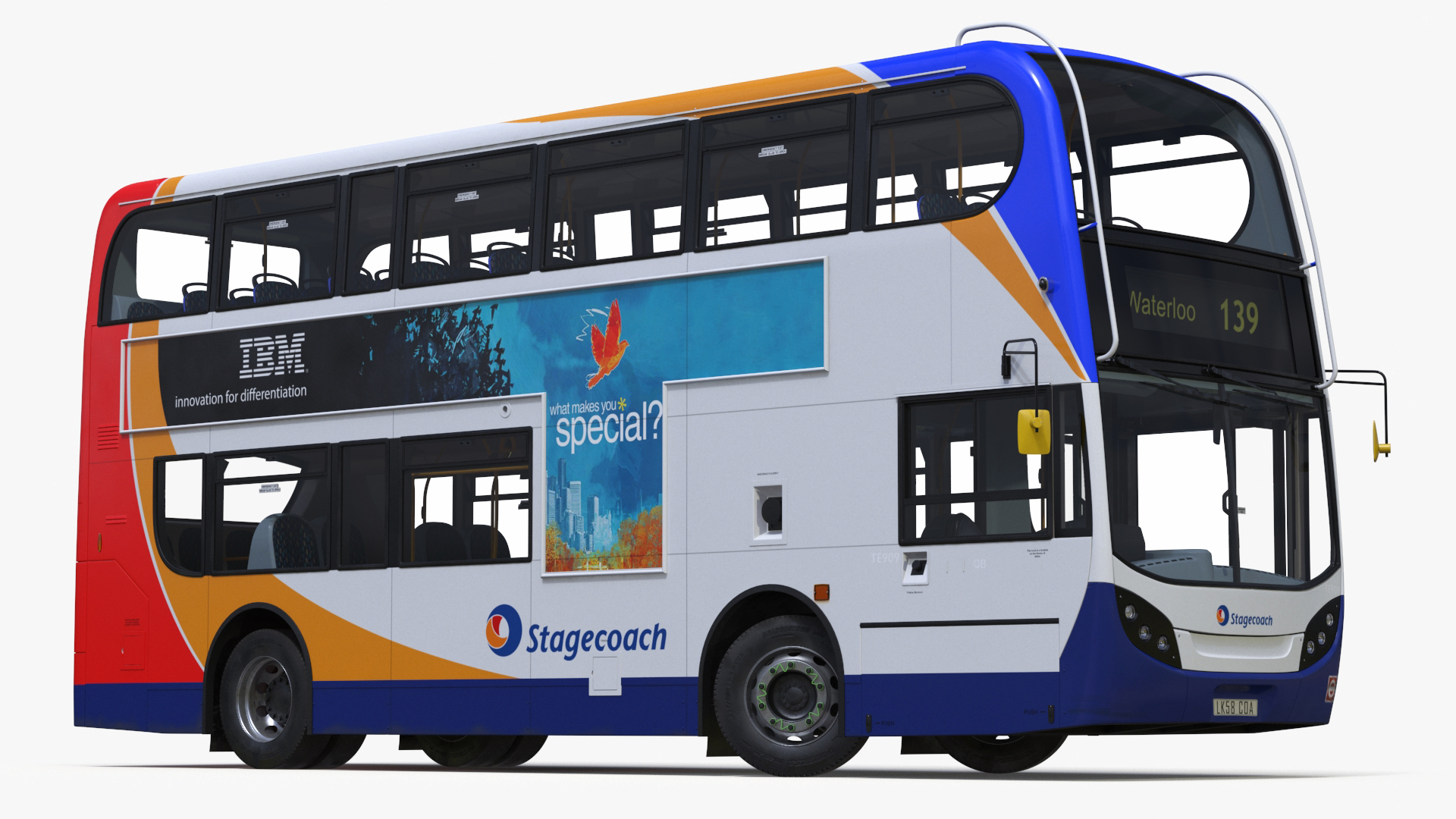 3D model Double Decker City Bus Stagecoach Enviro400 Rigged