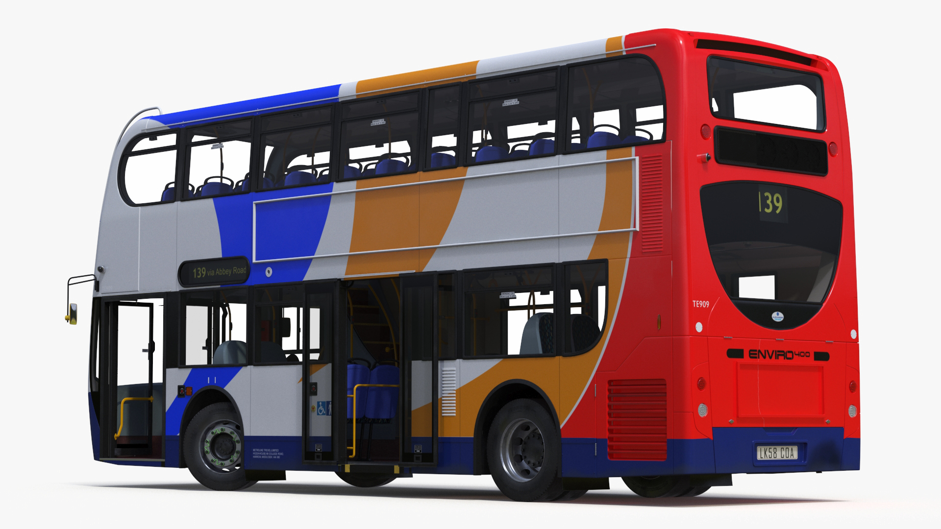 3D model Double Decker City Bus Stagecoach Enviro400 Rigged