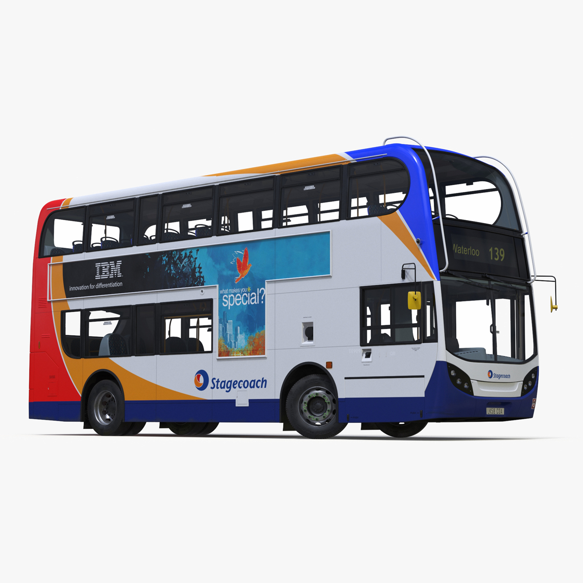 3D model Double Decker City Bus Stagecoach Enviro400 Rigged