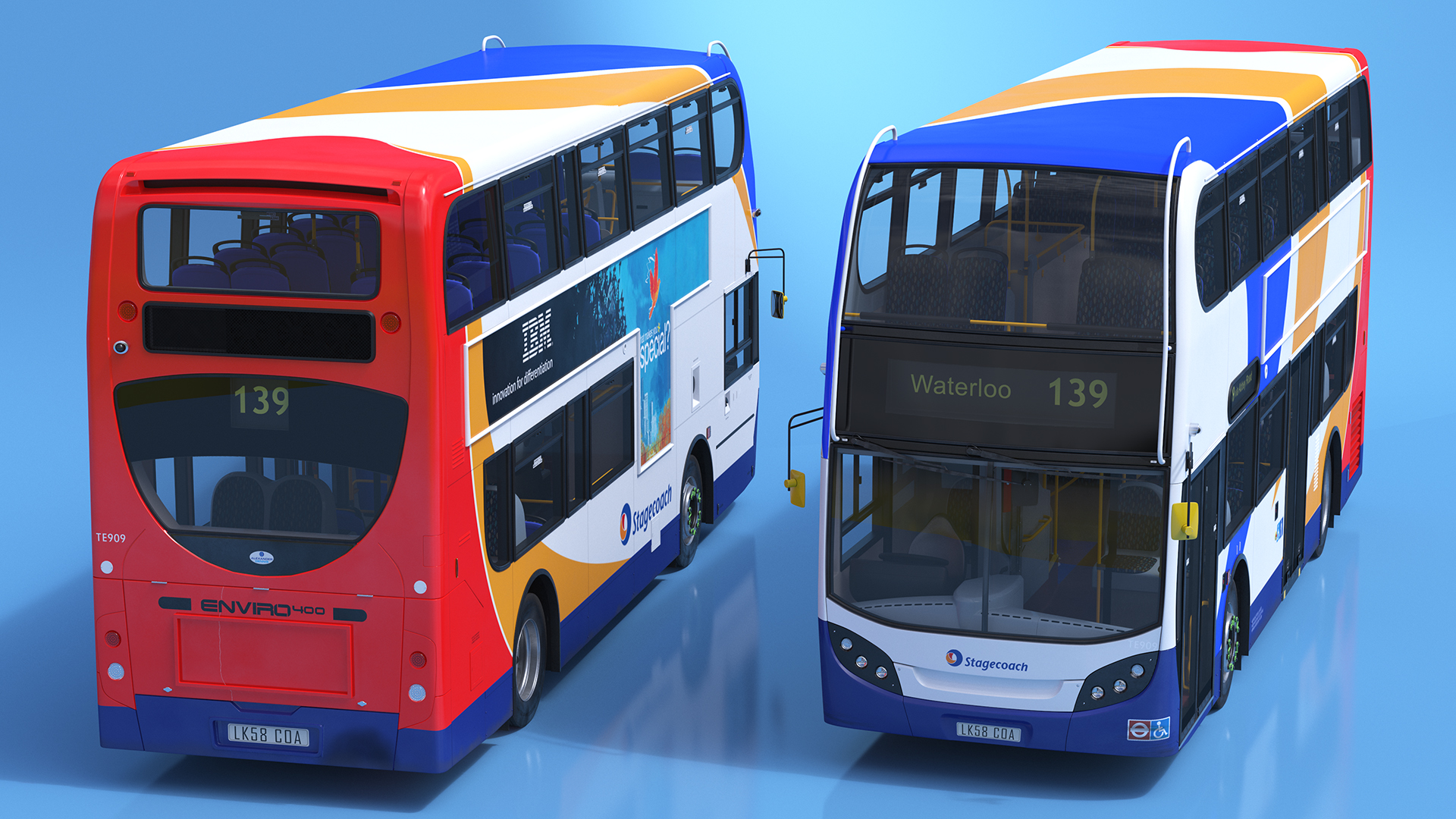 3D model Double Decker City Bus Stagecoach Enviro400 Rigged