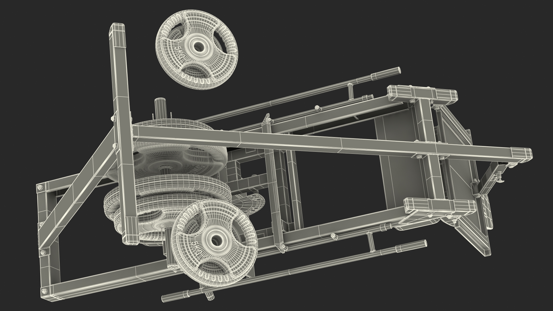 3D Leg Press and Hack Squat Machine with Plates Set model
