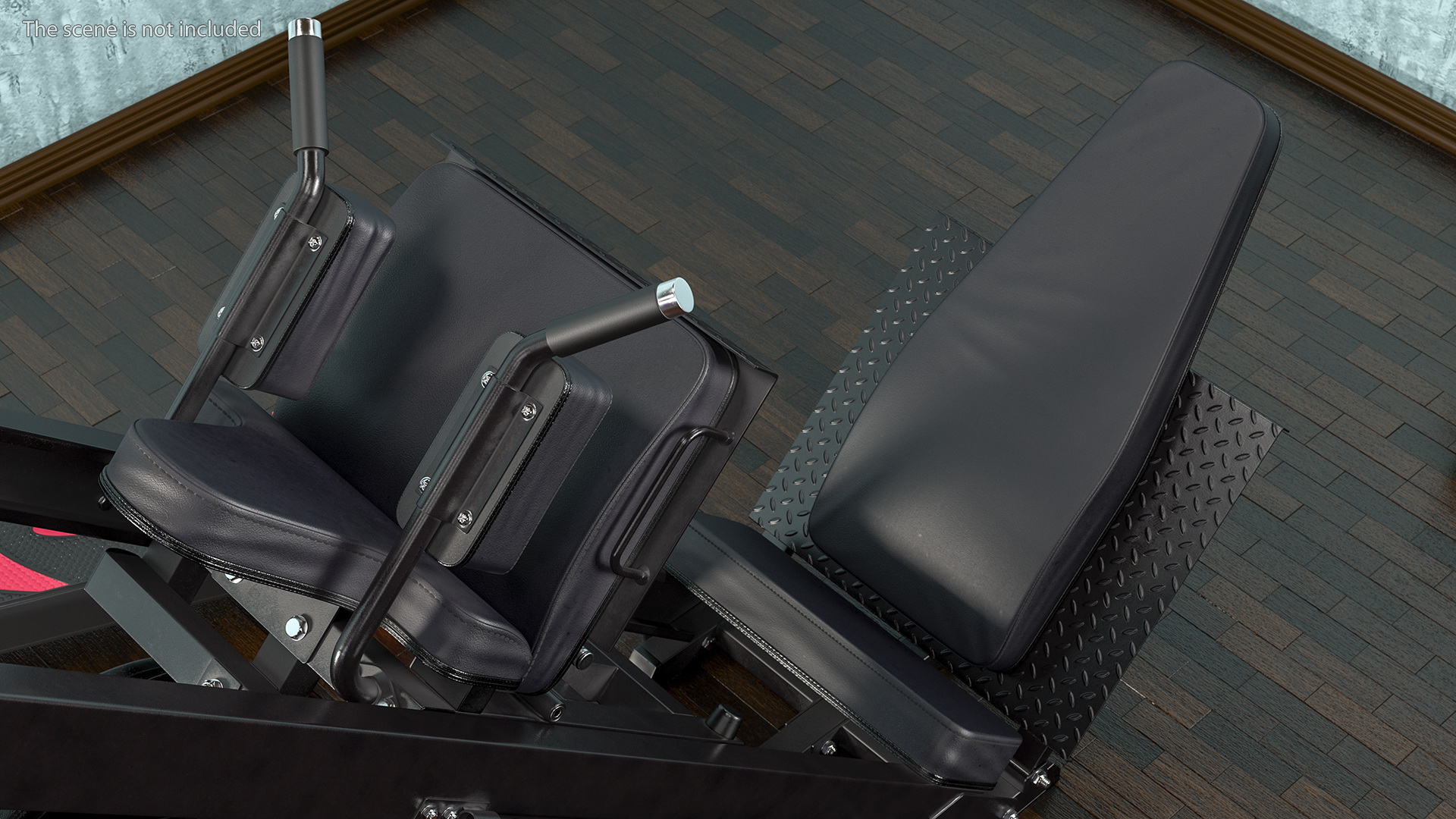3D Leg Press and Hack Squat Machine with Plates Set model