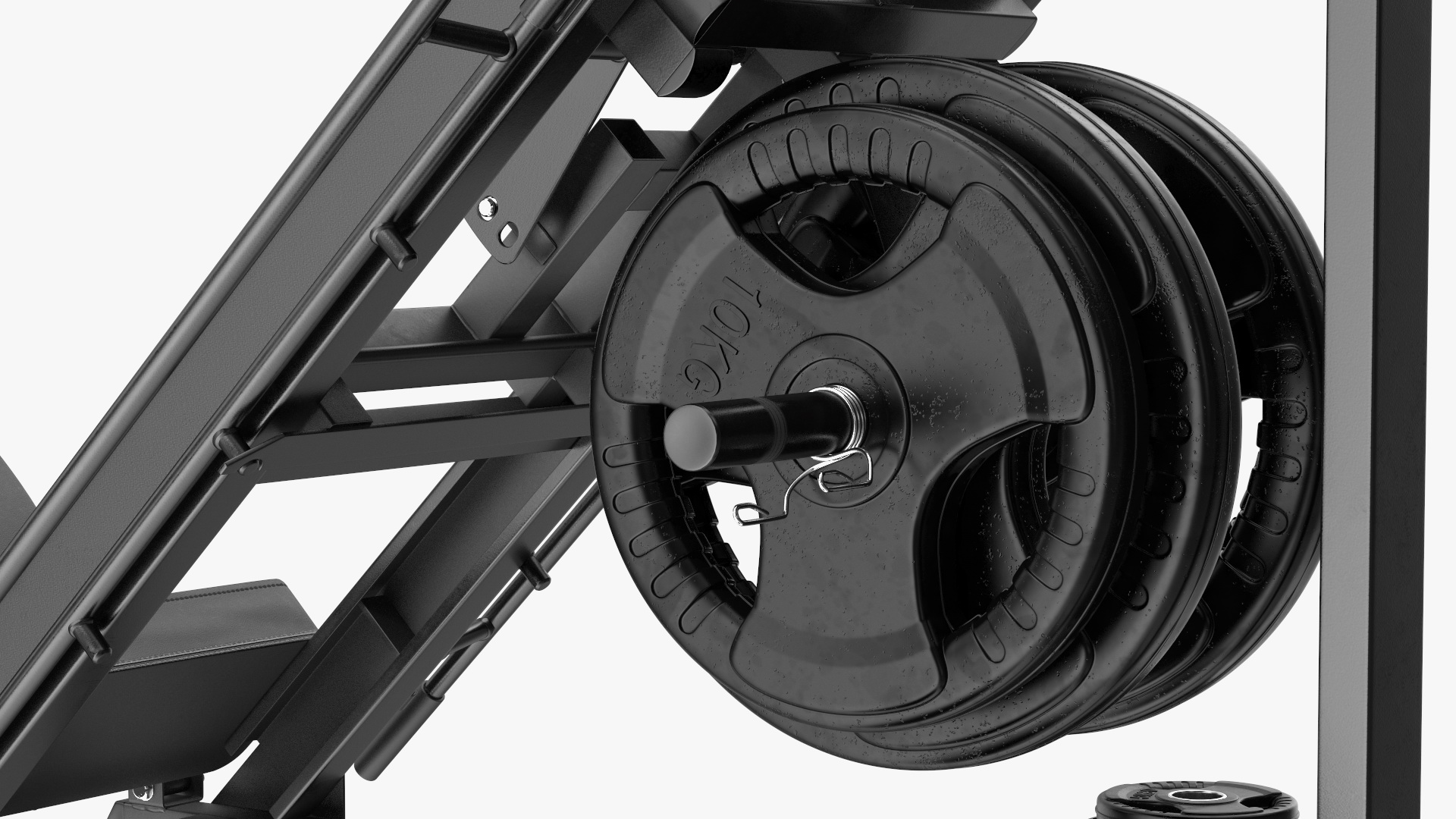 3D Leg Press and Hack Squat Machine with Plates Set model