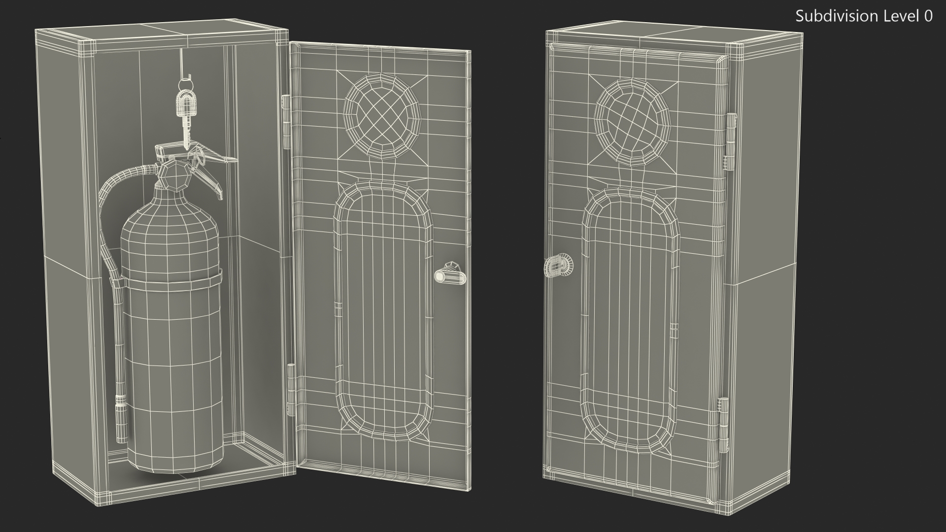3D Fire Extinguisher Storage Box Set model