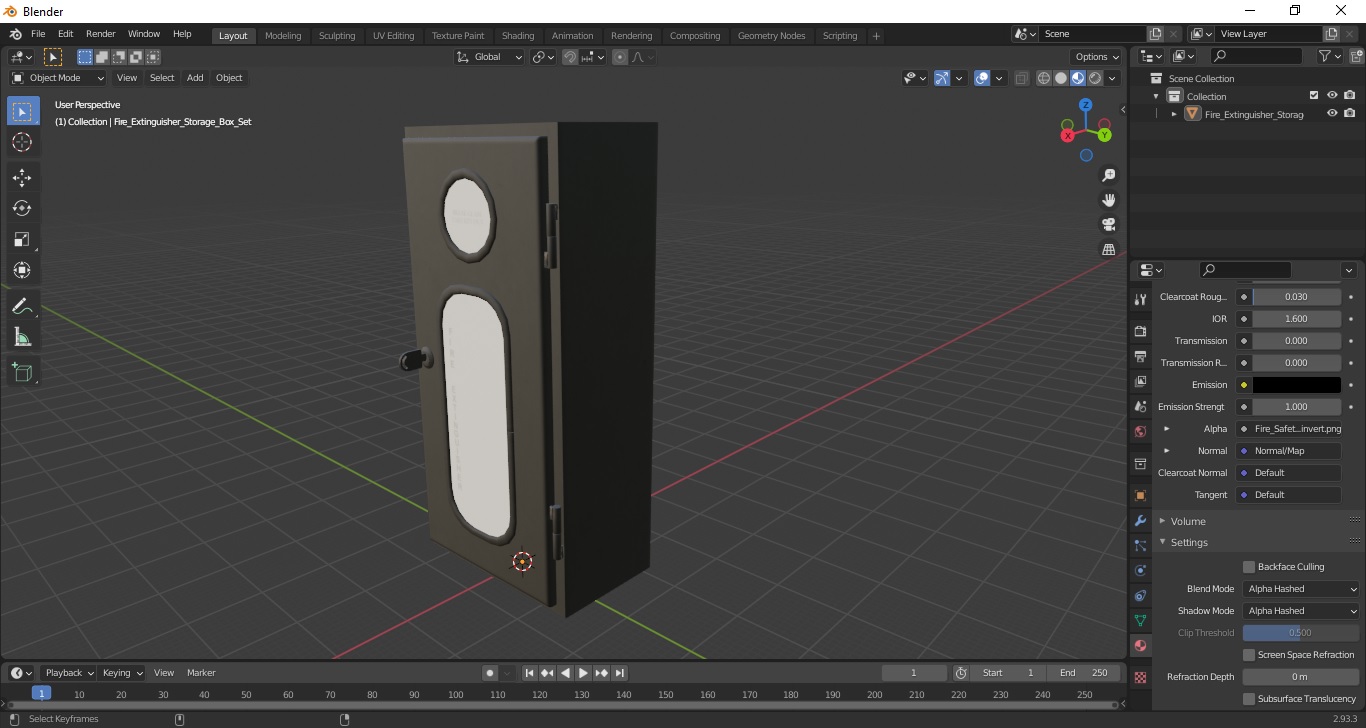 3D Fire Extinguisher Storage Box Set model