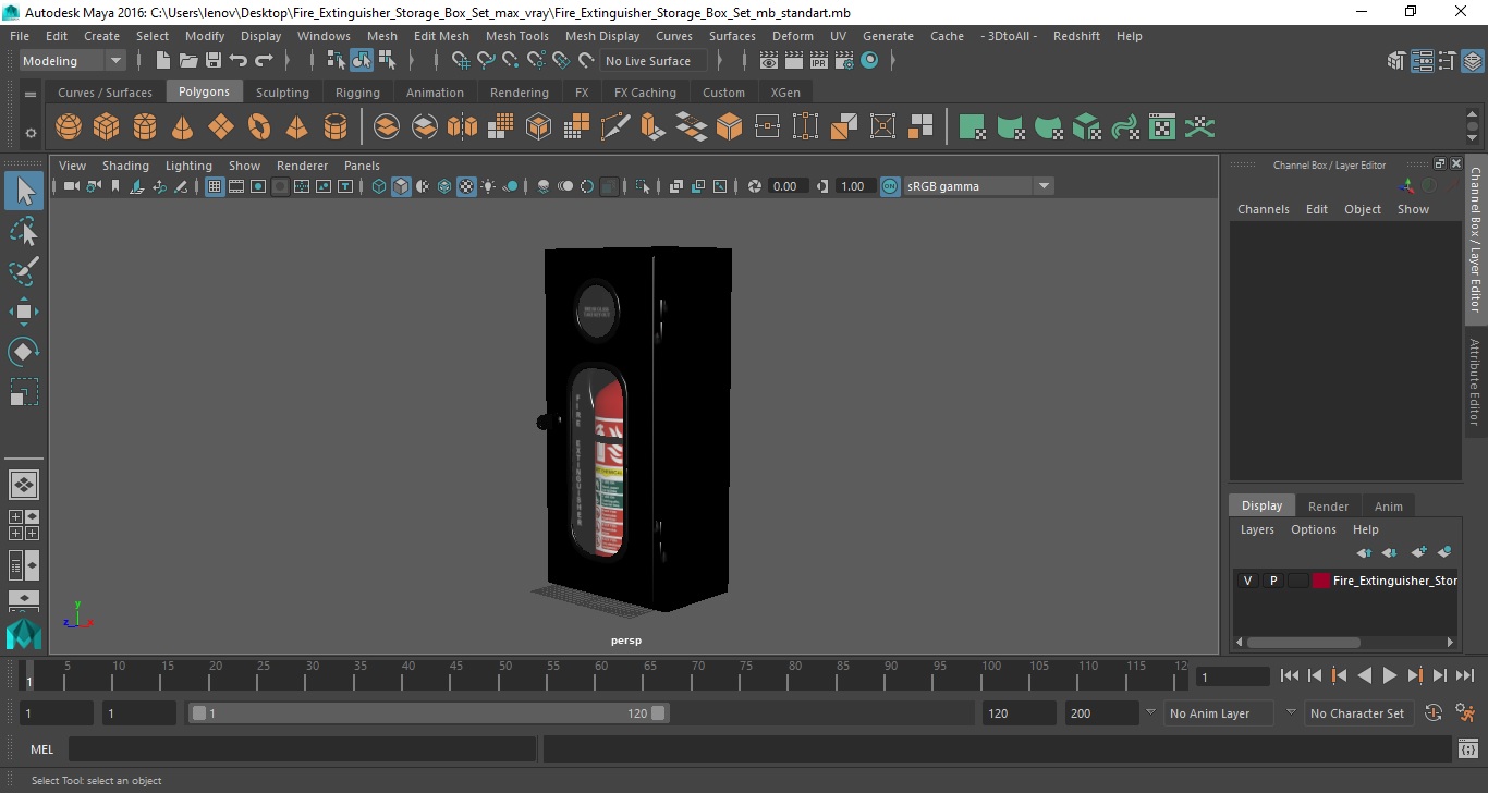 3D Fire Extinguisher Storage Box Set model