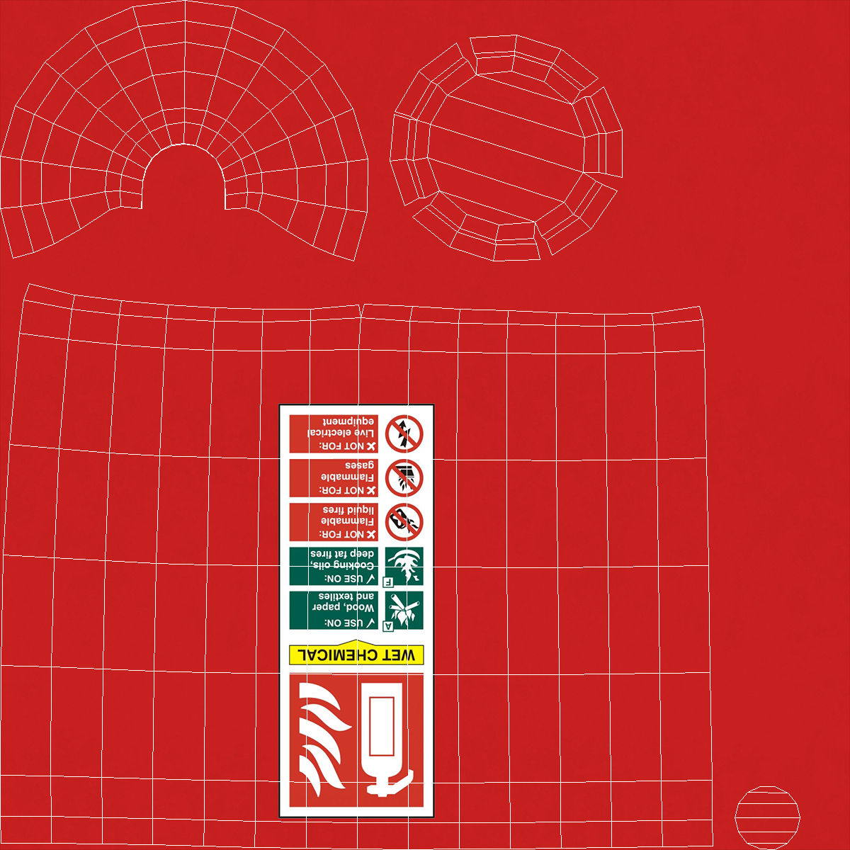 3D Fire Extinguisher Storage Box Set model