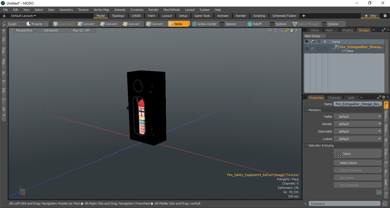 3D Fire Extinguisher Storage Box Set model