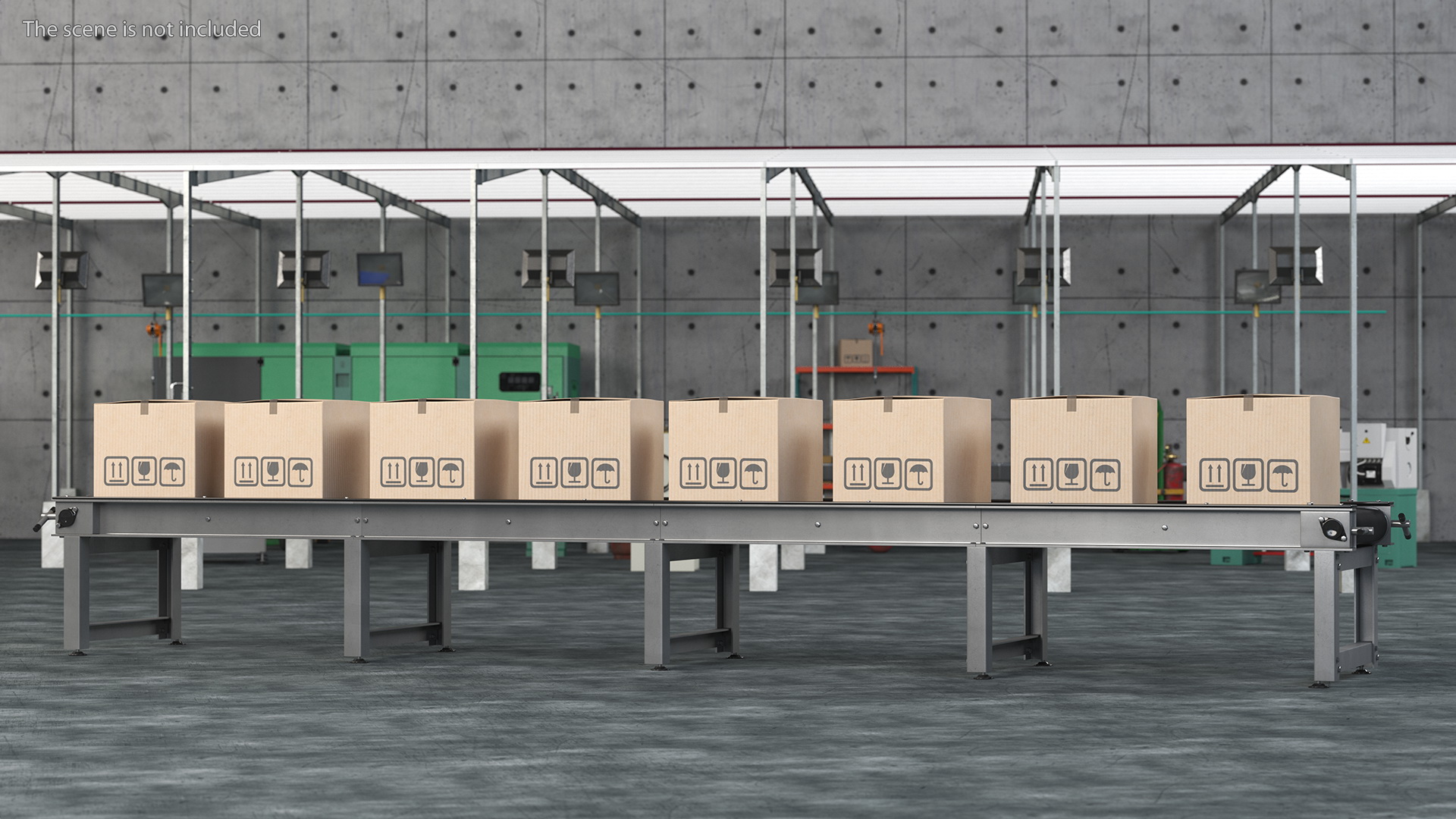 Conveyor Belt With Box 3D