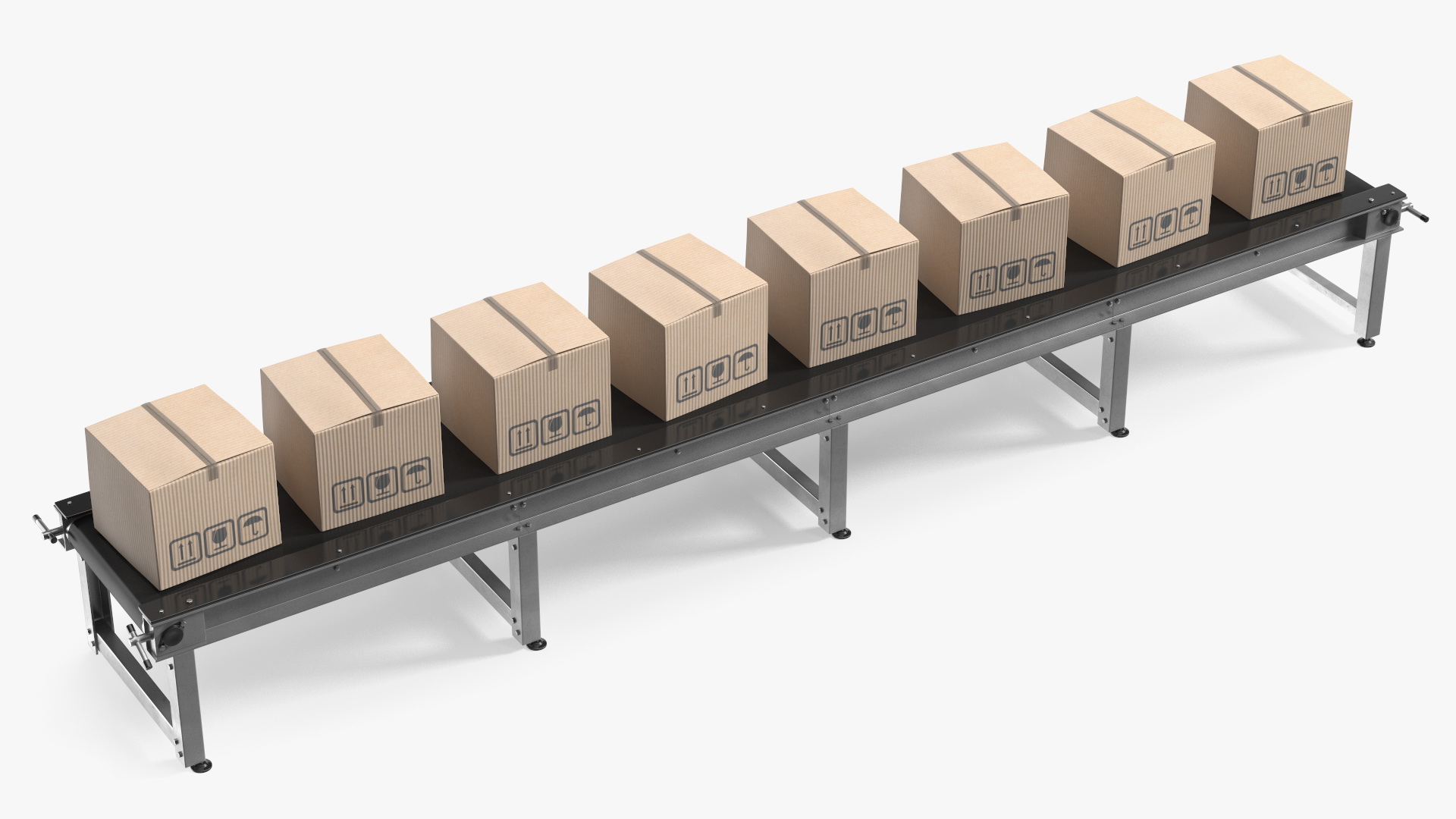 Conveyor Belt With Box 3D