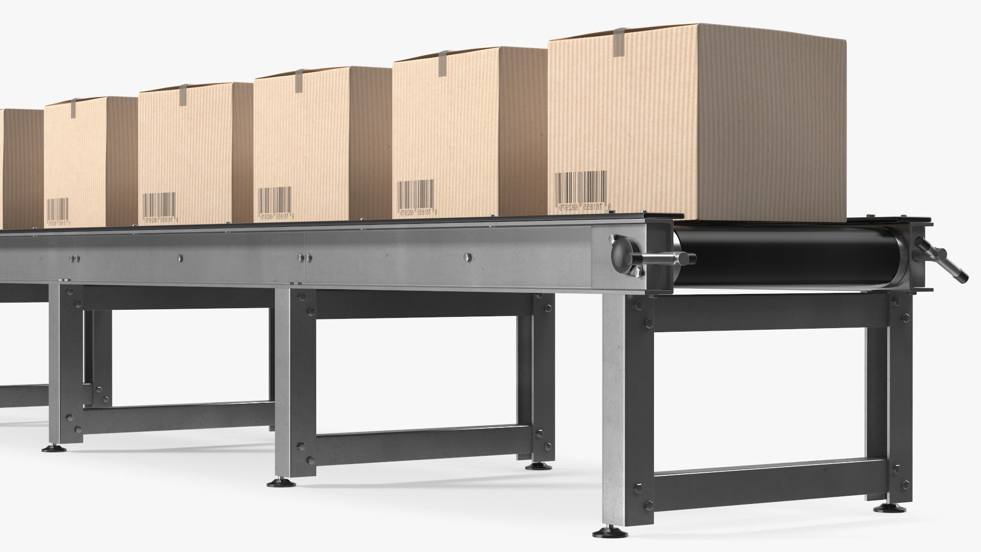 Conveyor Belt With Box 3D