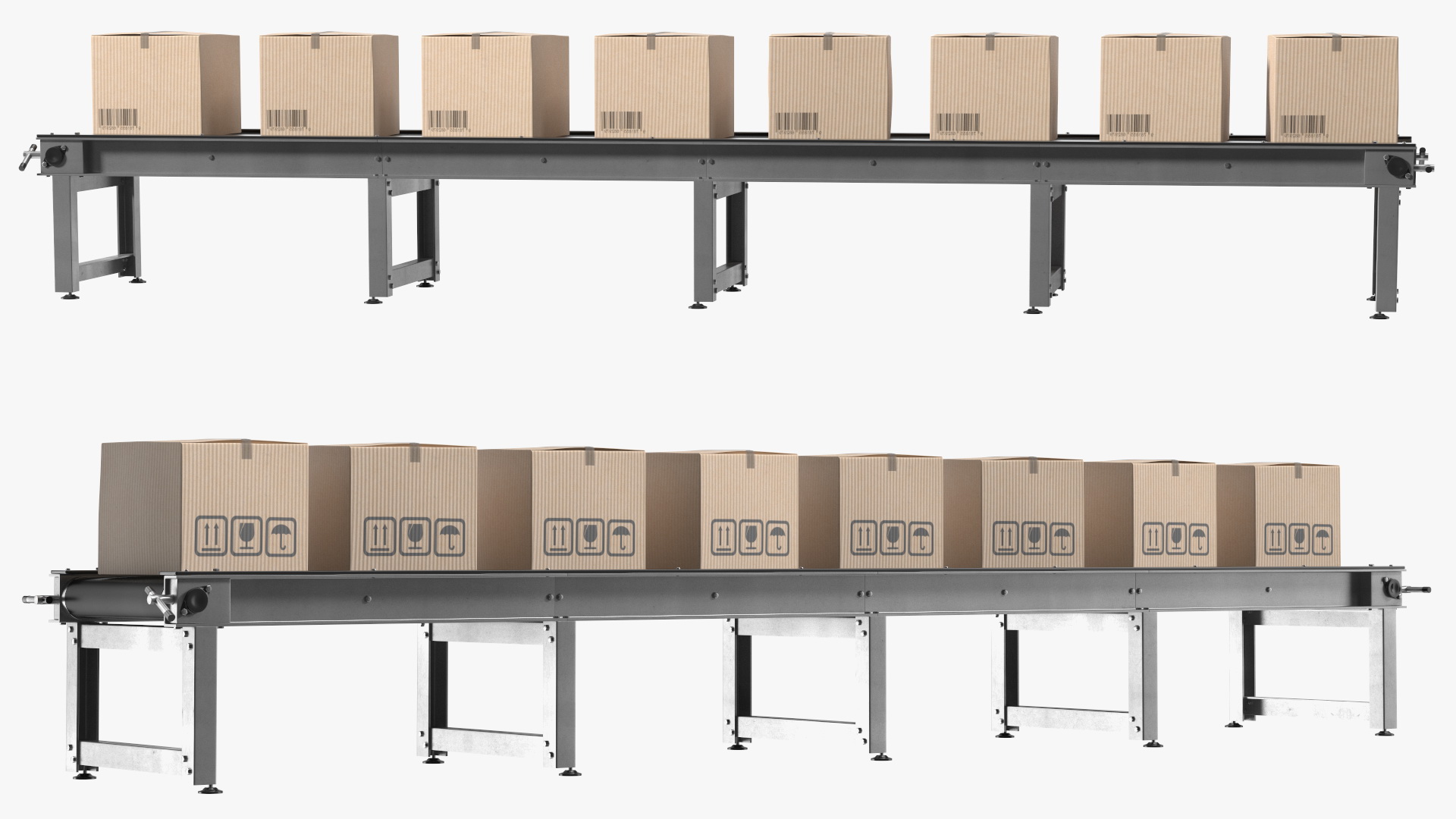 Conveyor Belt With Box 3D