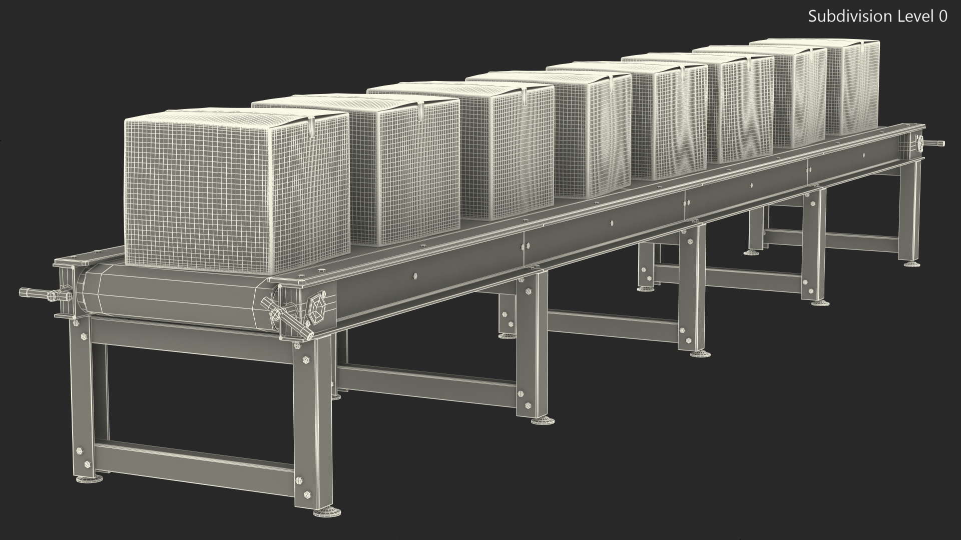 Conveyor Belt With Box 3D