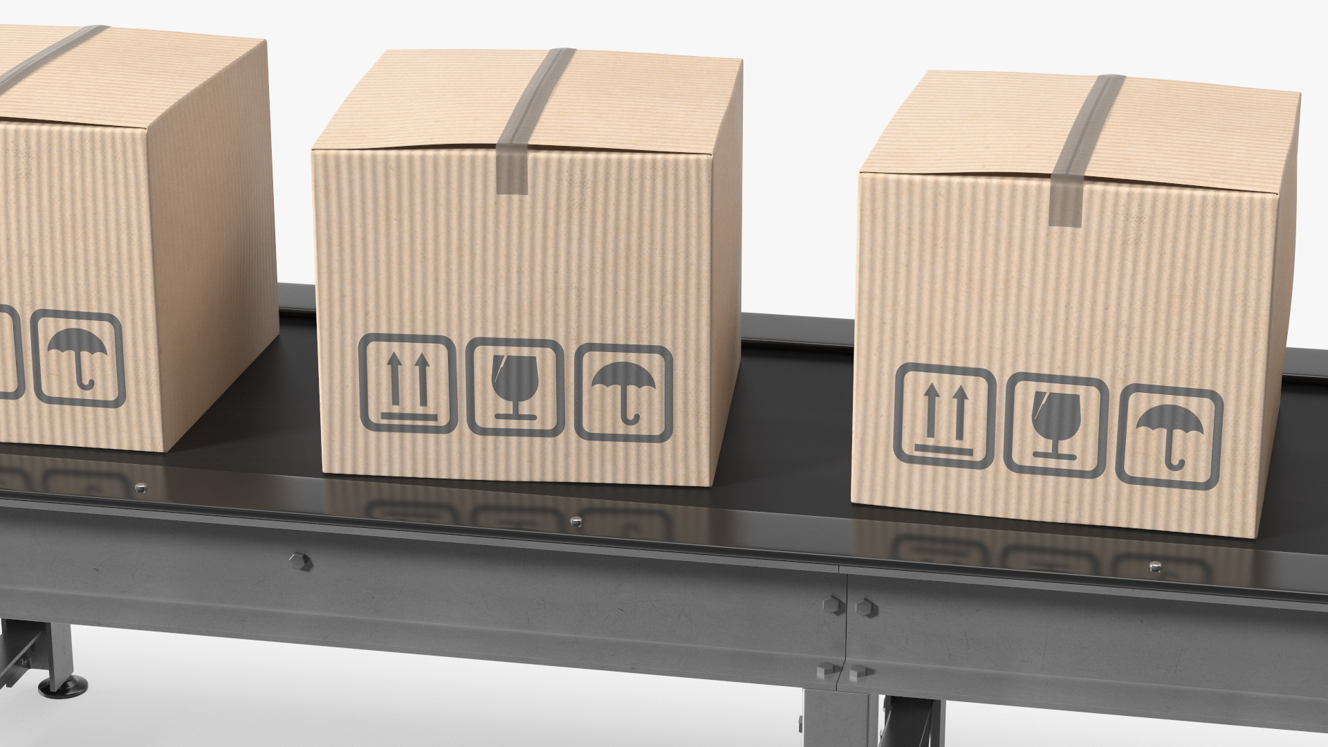 Conveyor Belt With Box 3D