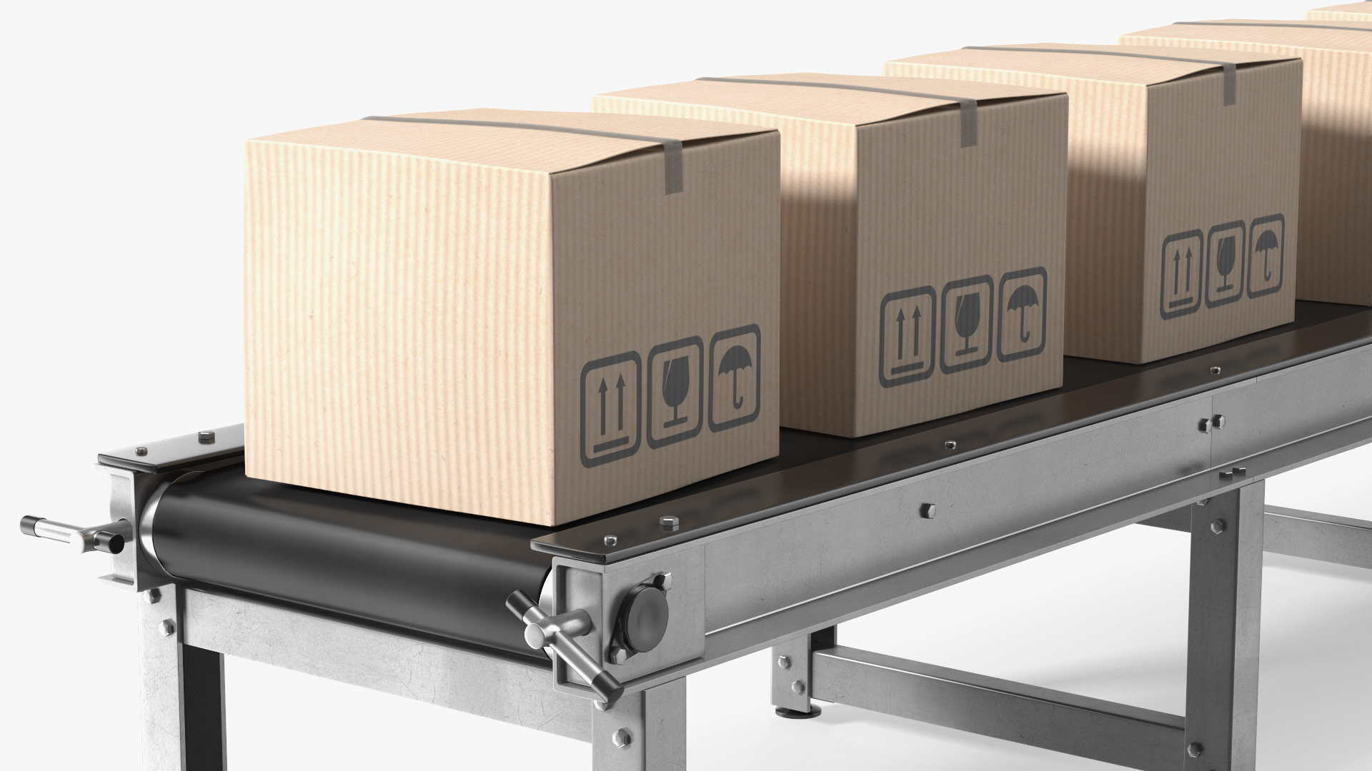 Conveyor Belt With Box 3D
