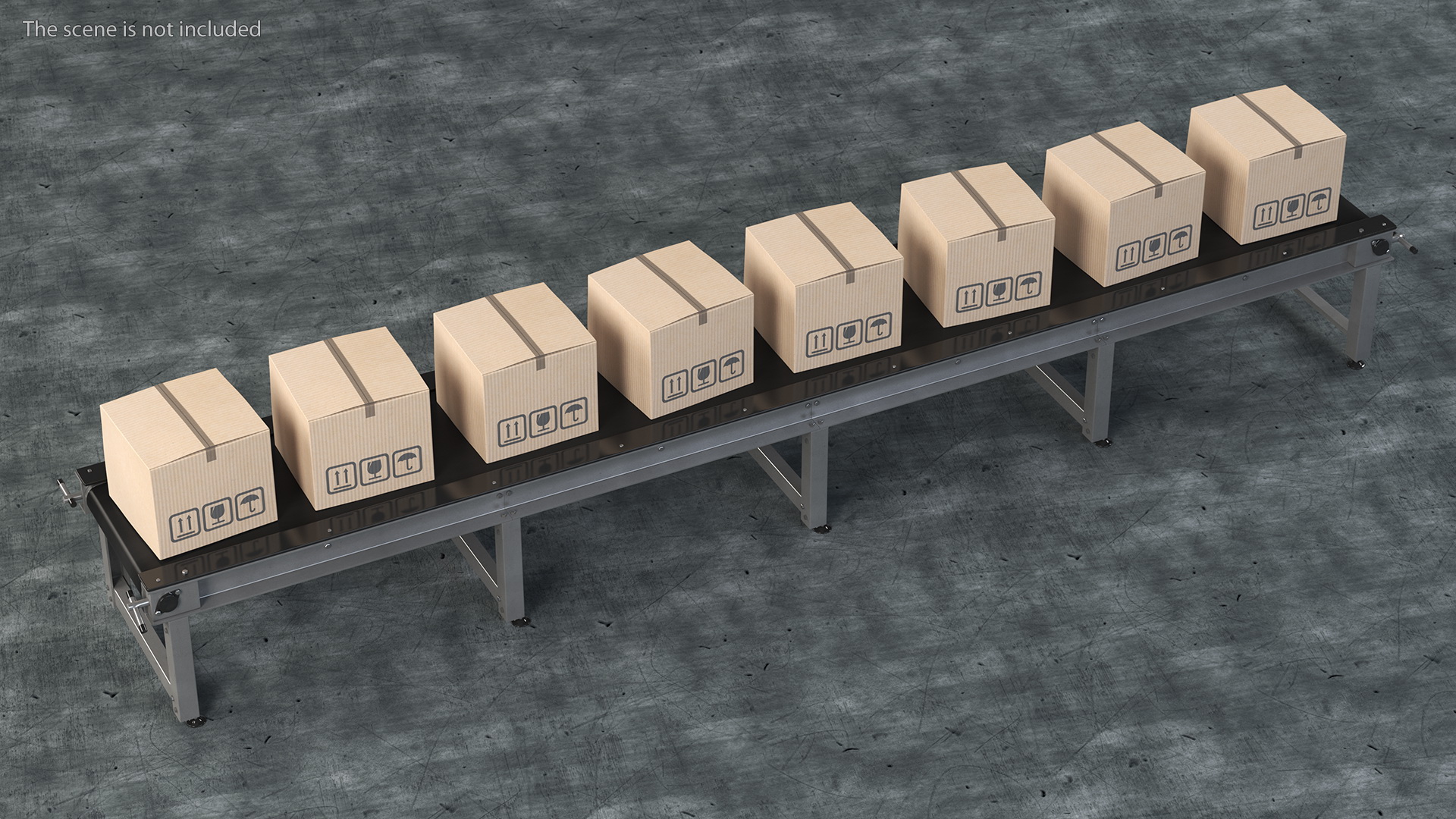 Conveyor Belt With Box 3D