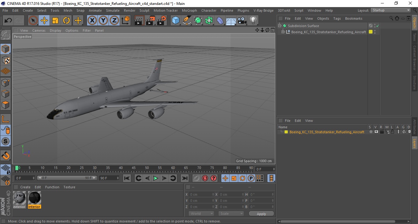 3D model Boeing KC 135 Stratotanker Refueling Aircraft