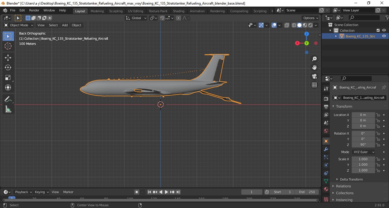 3D model Boeing KC 135 Stratotanker Refueling Aircraft