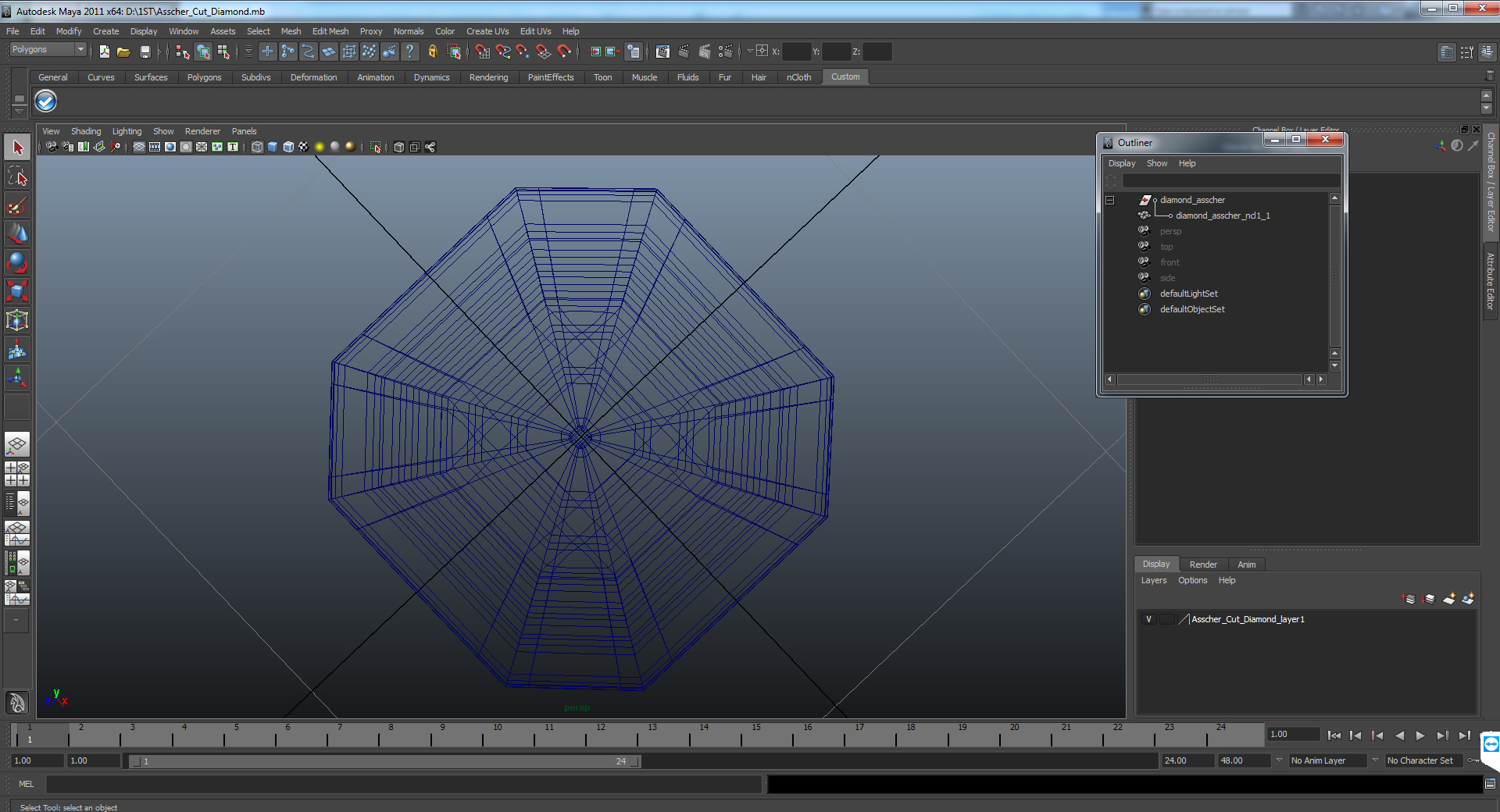 Asscher Cut Diamond 3D model