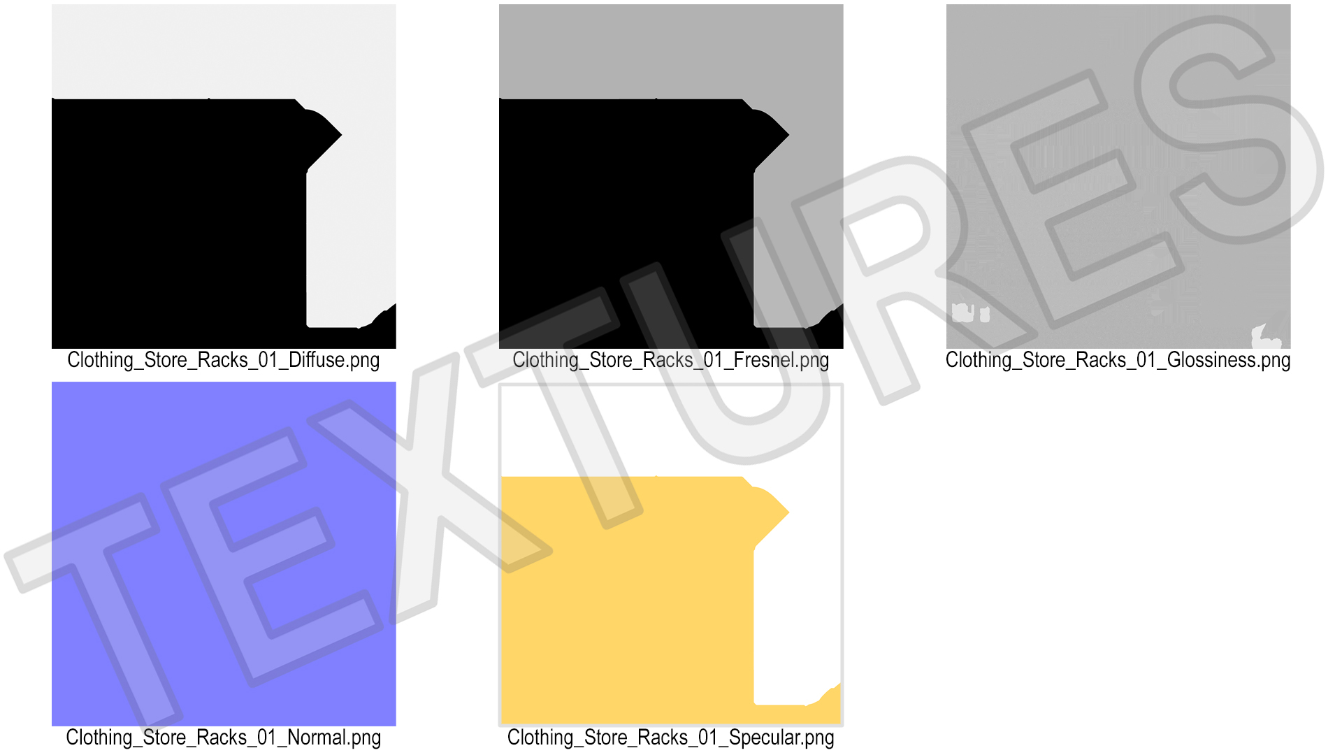 3D Golden Cloth Rack with Shelf model