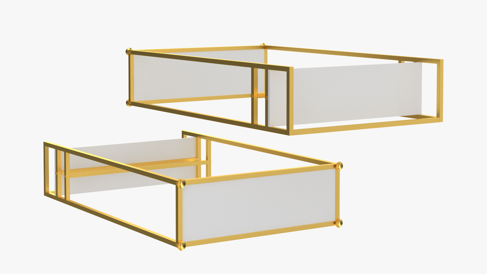 3D Golden Cloth Rack with Shelf model